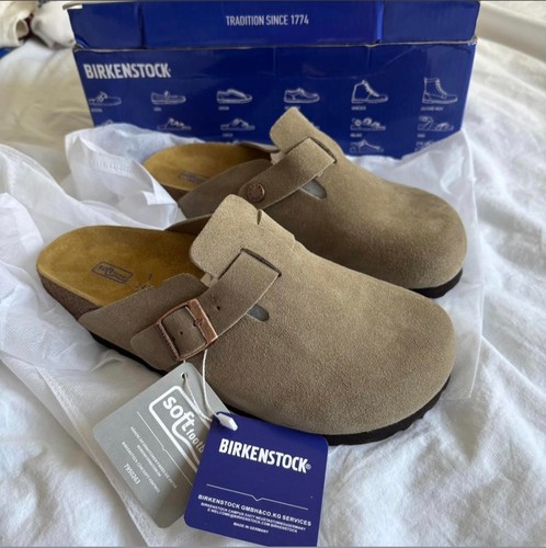 Birkenstock boston taupe suede - taupe,