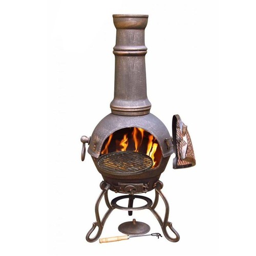 Toledo large bronze chimenea