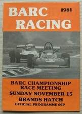 BRANDS HATCH 15 Nov 1981 BARC