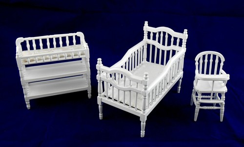 Dolls house white wooden - dolls,
