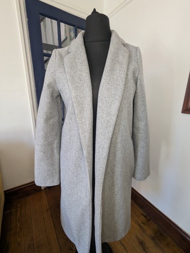 Zara grey longline coat size - zara,