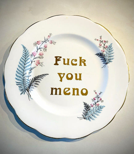 White floral ceramic plate - floral,
