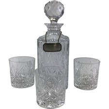 Cut Glass Whisky Decanter Set