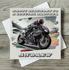 Personalised Birthday Card Biker Boyfriend Husband Dad Uncle Son Motorcycle Bike