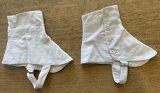A Pair Of White Vintage Spats That We’re Worn In The 1920’s. Small Size 6 to 7