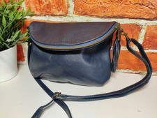 BORSE IN PELLE DARK NAVY SUPPLE LEATHER TASSEL CROSSBODY SHOULDER BAG HANDBAG
