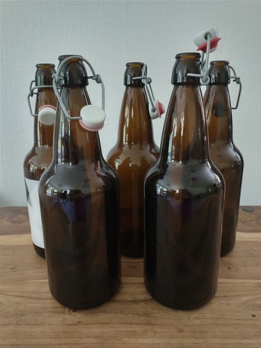 Litre brown glass - 5, 1