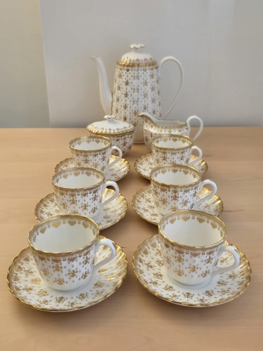 Spode fleur lys gold coffee - gold,