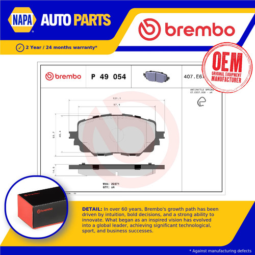 Brake pads set fits - fiat, 124