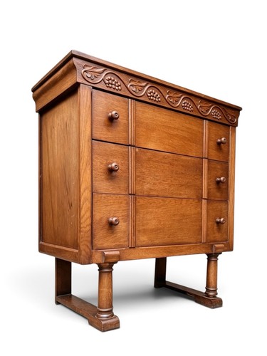 Antique carved oak chest - antique,