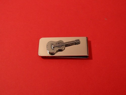 Guitar pewter motif - pewter, clip