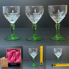 3 x Vintage Green Stemmed