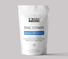 ZINC CITRATE 50mg x 60 / 180 / 360 Tablets HIGH STRENGTH IMMUNE Health