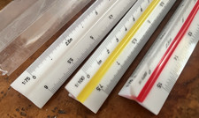 Triangular Scale Rule 3 x 30cm Ruler Measure 1:20 Job Lot Architects Bulk THREE