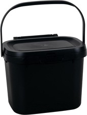 Addis 518253 Compost Caddy Bin 4.5L With Handle Black Kitchen Food Waste Bin New