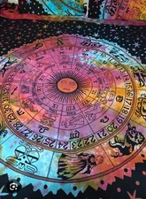 Zodiac sign mandala cotton tie