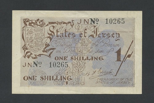 Jersey shillings note - shillings,