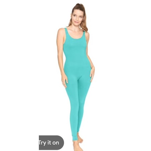 Vtg 80s usa turquoise unitard - vtg,