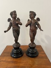 Pair Antique Cherub Putti