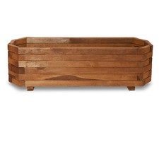 Wooden Hexagon Trough Brown