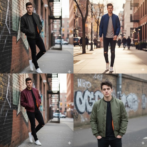 Mens bomber jacket - jacket, army