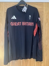 Adidas Team GB Paris 2024 Olympic Athlete Issue Mens Long Sleeved T Shirt Medium