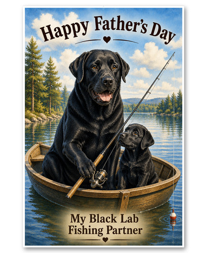 Black lab boat fishing - boat,