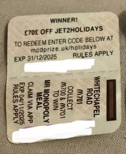 Jet2 Voucher From McDonald’s £70 Off Brand New Never Used