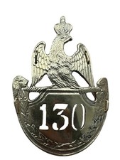 The French Napoleonic 130th Regiment (130ème Régiment) Shako plate