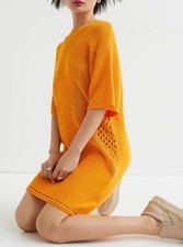H&M• Organic Cotton  Orange Mini Jumper Dress- Size L /14-16 UK. #MV