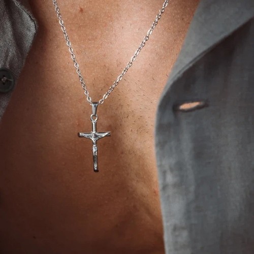 18k gold filled crucifix - gold,