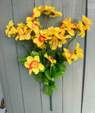 Artificial Bunch of Daffodils Silk 29 heads 7 Stems Graves Craft Lengh 35cm (c)