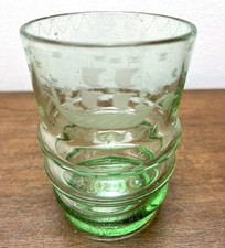 Vintage Green Etched Glass