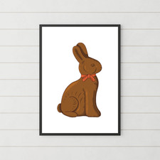 Chocolate Bunny Print, Simple