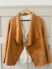 Faux Suede Tan Waterfall Front