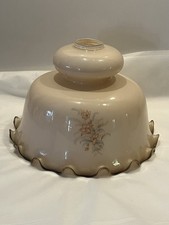 Vintage Milk Glass Floral Lampshade Light shade Vintage Cottage Core Decor VGC