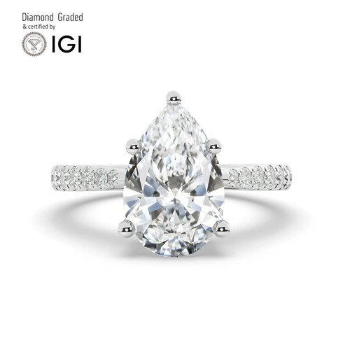 Pear diamond engagement ring - diamond,