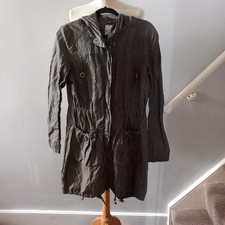 Women's Juna Khaki Green lightweight Parker Jacket Coat Mac UK Size 6