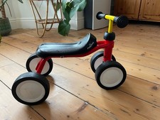 Puky Pukylino Toddler Balance Bike 4-Wheel Scooter, Red Yellow 