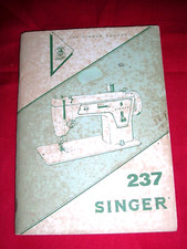 ORIGINAL VINTAGE SINGER 237 SEWING MACHINE INSTRUCTIONS MANUAL 57 YEARS OLD