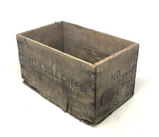 Antique Wooden Box Crate - Danish Blue Cheese - Vintage Shabby Chic Home Decor