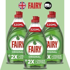 Fairy Original Washing Up Liquid Green 320ml Concentrated Formula LiftAction