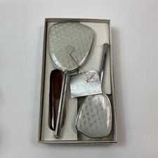 Vintage Rondis Silver Toned Vanity Set - Mirror, Brush & Comb In Original Box