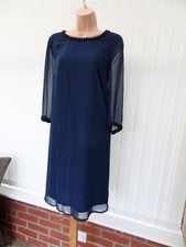 JOANNA HOPE SHEER NAVY CHIFFON