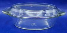 Vintage JAJ Pyrex Clear Oval medium  Glass Lidded Oven Casserole Dish