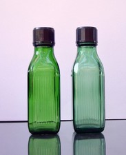 Lot of 2 Green Glass