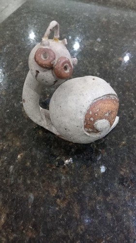Vintage studio pottery snail - studio,