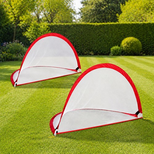 Pair 6ft pop football goals - pair, up