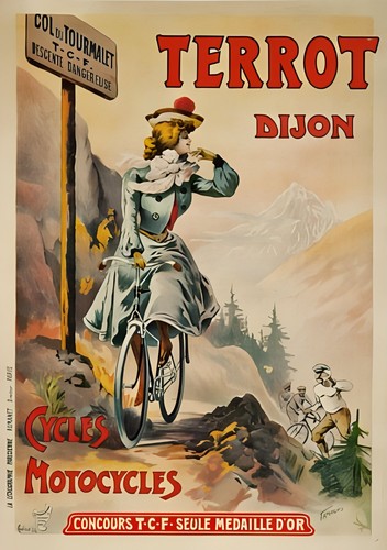 Affiche cycles terrot vintage - terrot,