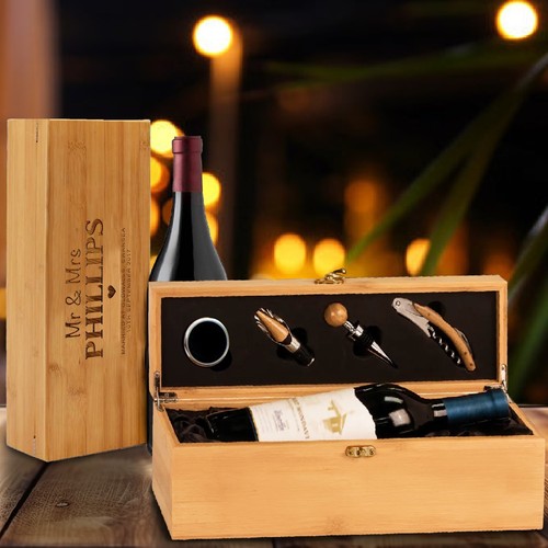Personalised wooden wine - wooden,
